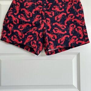 J. Crew Navy Shorts with Red Lobster Design
